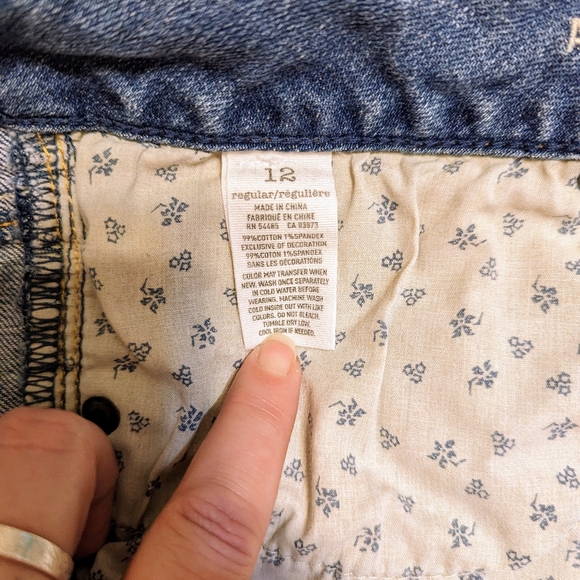 💥5 for 25 💥 American Eagle Artist distressed crop jeans 👖size 12 - Picture 8 of 16